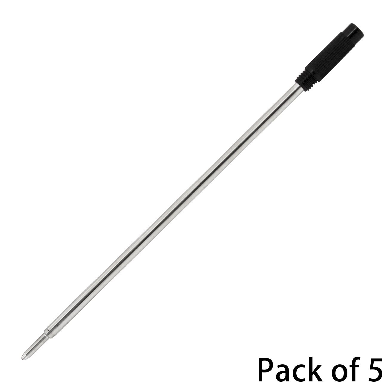 Cross Style Ballpoint Pen Refill - BLACK - 5pk